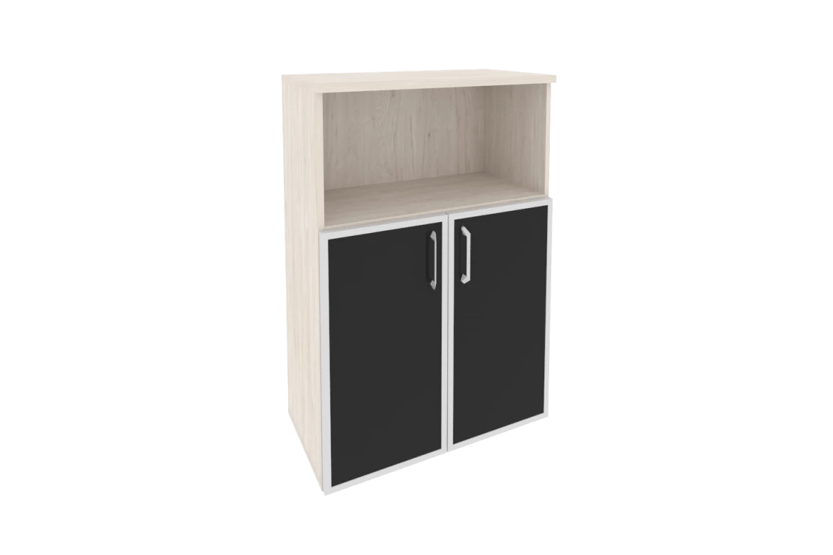 Шкаф средний широкий O.ST-2.2R white/black Onix