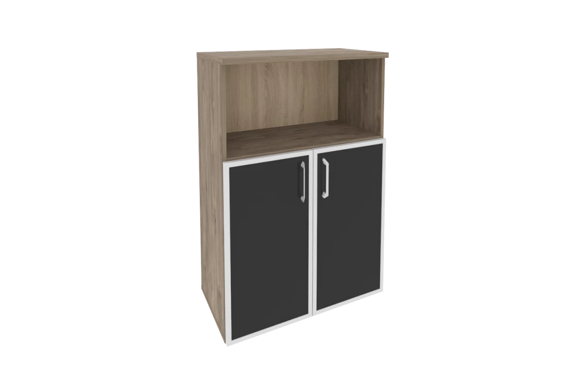 Шкаф средний широкий O.ST-2.2R white/black Onix