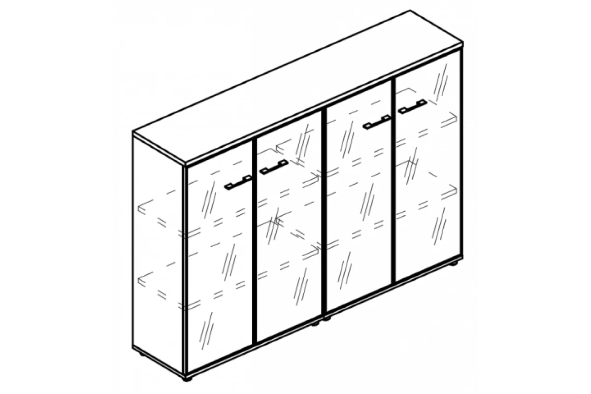 Шкаф стеклянный дверки в рамке МР 9393 Alta
