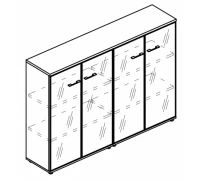 Шкаф средний двери стекло в рамке (топ ДСП) МР 9493