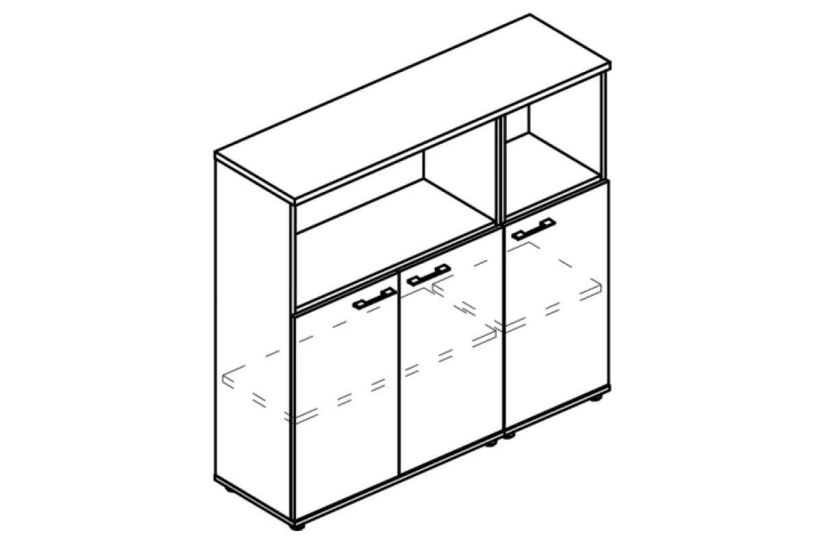 Шкаф средний комбинированный полузакрытый МР 9388 Alta