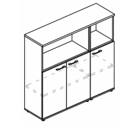 Шкаф средний комбинированный полузакрытый (топ ДСП) МР 9488