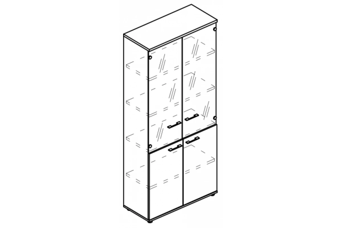 Шкаф для документов прозрачные двери (топ ДСП) МР 9479 Alta