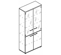 Шкаф для документов прозрачные двери (топ ДСП) МР 9479