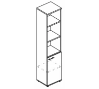 Шкаф для документов полузакрытый узкий (топ ДСП) МР 9481