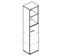 Шкаф для документов полузакрытый узкий (топ ДСП) МР 9482