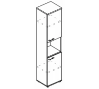 Шкаф узкий 2 двери с нишей (топ ДСП) МР 9484