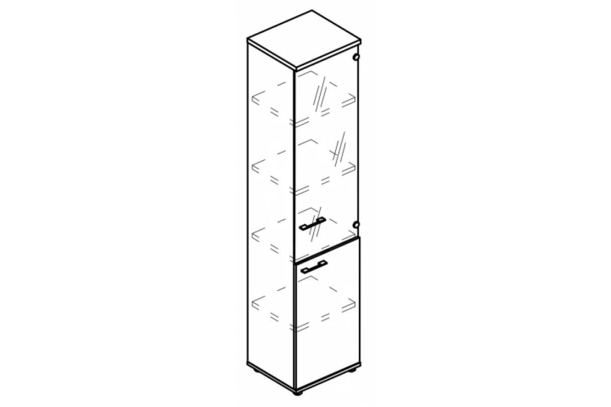 Шкаф узкий прозрачной дверью (топ ДСП) МР 9485 Alta