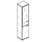 Шкаф узкий дверь стекло в рамке левый (топ ДСП) МР 9487