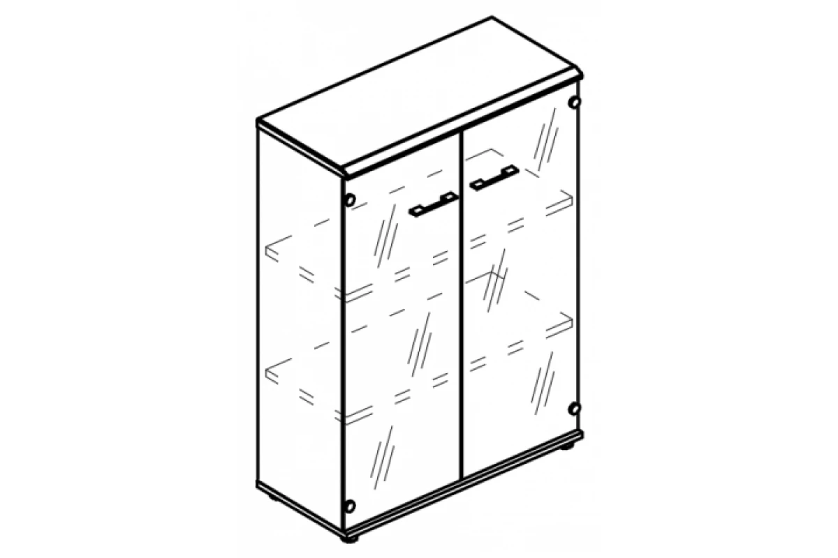 Шкаф средний двери стекло топ МДФ МР 9366 Alta