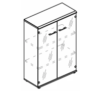 Шкаф средний двери стекло топ МДФ МР 9366