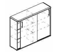 Шкаф-купе средний (топ МДФ) МР 322