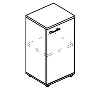 Шкаф низкий узкий закрытый (топ ДСП) МР 9453