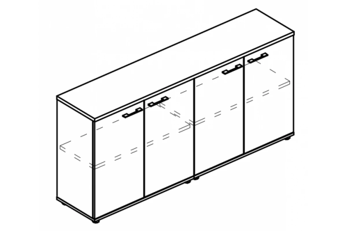 Шкаф низкий комбинированный закрытый (топ ДСП) МР 9455 Alta