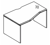 Стол эргономичный "Техно" на каркасе ДСП (1 скос) левый МР МП 065.02