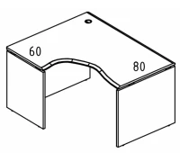 Стол эргономичный на каркасе ДСП (2 скоса) левый МР МП 085.01