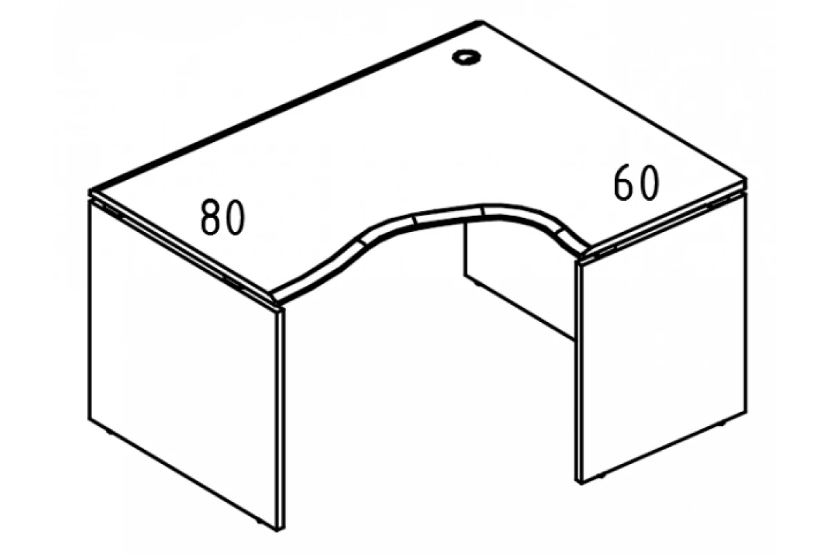 Стол эргономичный на каркасе ДСП (2 скоса) правый МР МП 088.01 Alta