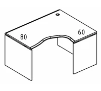 Стол эргономичный на каркасе ДСП (2 скоса) правый МР МП 086.01
