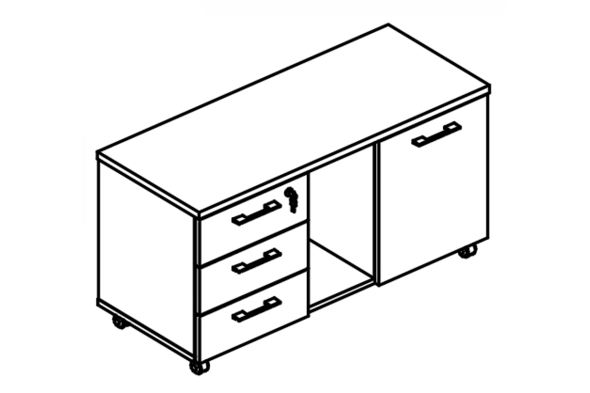 Тумба для оргтехники (топ ДСП) МР 272 в Про-Офис